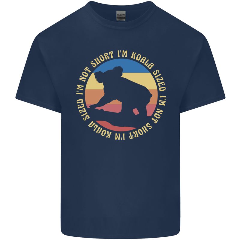 I'm Not Short I'm Koala Sized Funny Bear Mens Cotton T-Shirt Tee Top Navy Blue