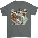 I'm Sexy and I Throw It Funny Darts Player Mens T-Shirt 100% Cotton Charcoal