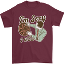 I'm Sexy and I Throw It Funny Darts Player Mens T-Shirt 100% Cotton Maroon