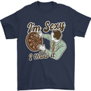 I'm Sexy and I Throw It Funny Darts Player Mens T-Shirt 100% Cotton Navy Blue