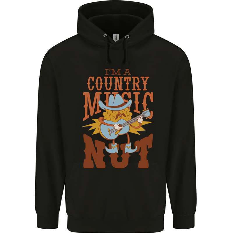 I'm a Country Music Nut Guitar Childrens Kids Hoodie Black