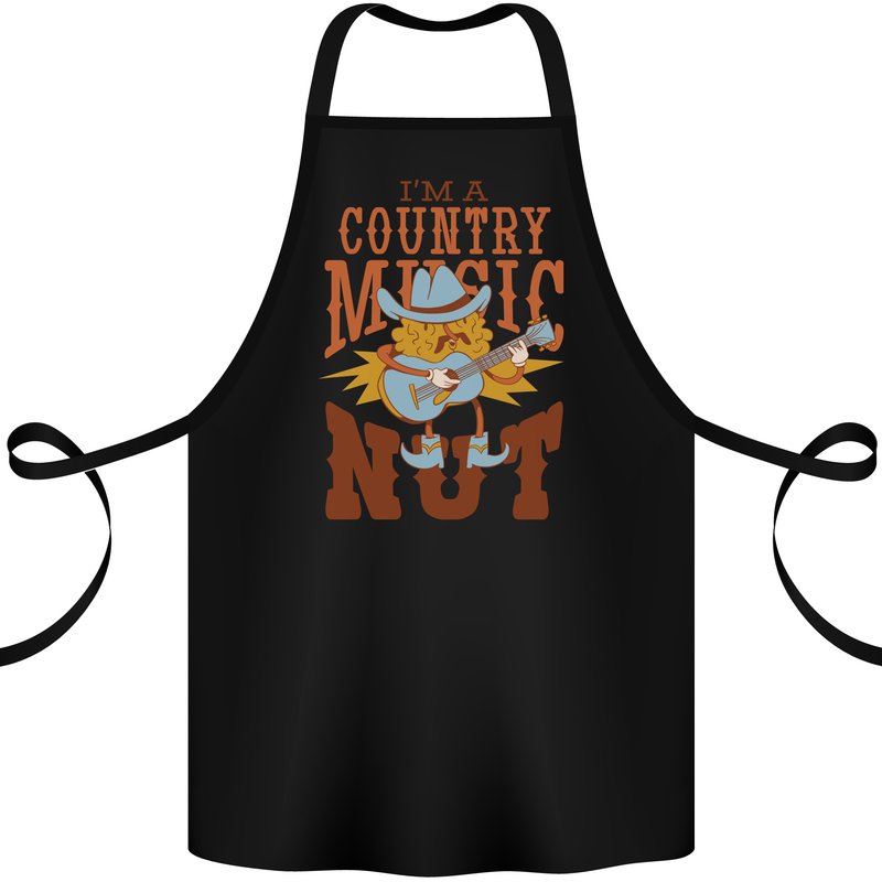 I'm a Country Music Nut Guitar Cotton Apron 100% Organic Black