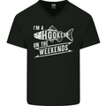 I'm a Hooker at the Weekends Funny Fishing 2 Mens V-Neck Cotton T-Shirt Black