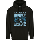 I'm a Hooker at the Weekends Funny Fishing Mens 80% Cotton Hoodie Black