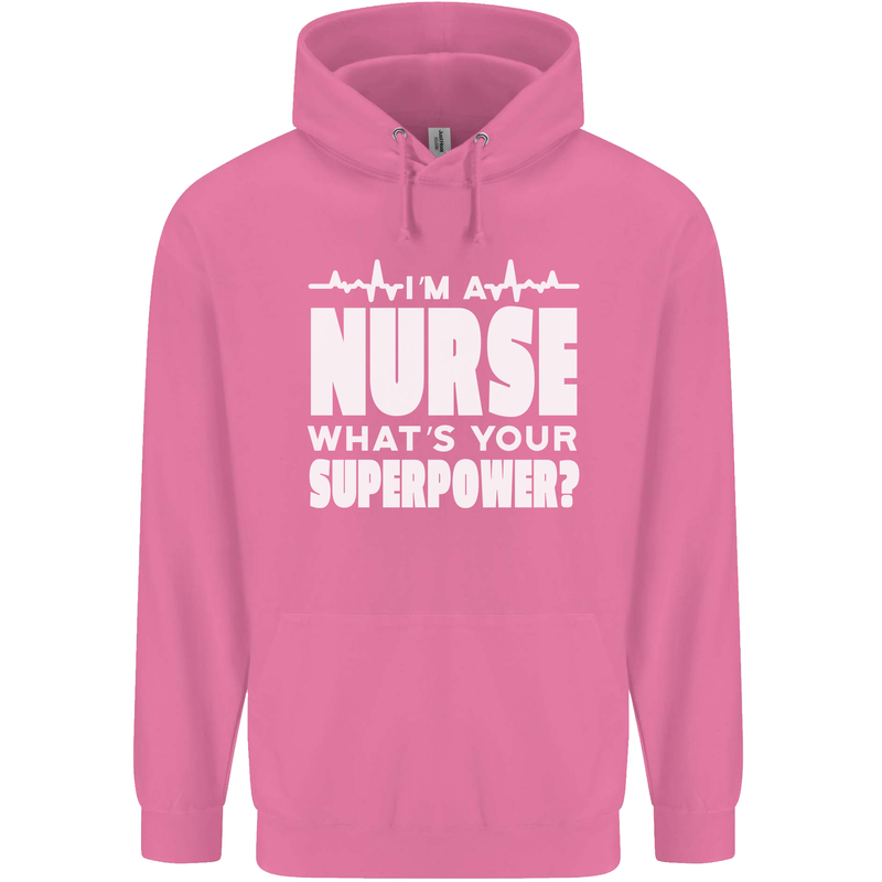 I'm a Nurse Whats Your Superpower Nursing Funny Childrens Kids Hoodie Azalea