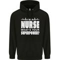 I'm a Nurse Whats Your Superpower Nursing Funny Childrens Kids Hoodie Black