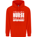 I'm a Nurse Whats Your Superpower Nursing Funny Childrens Kids Hoodie Bright Red
