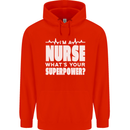 I'm a Nurse Whats Your Superpower Nursing Funny Childrens Kids Hoodie Bright Red
