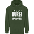 I'm a Nurse Whats Your Superpower Nursing Funny Childrens Kids Hoodie Forest Green