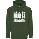 I'm a Nurse Whats Your Superpower Nursing Funny Childrens Kids Hoodie Forest Green