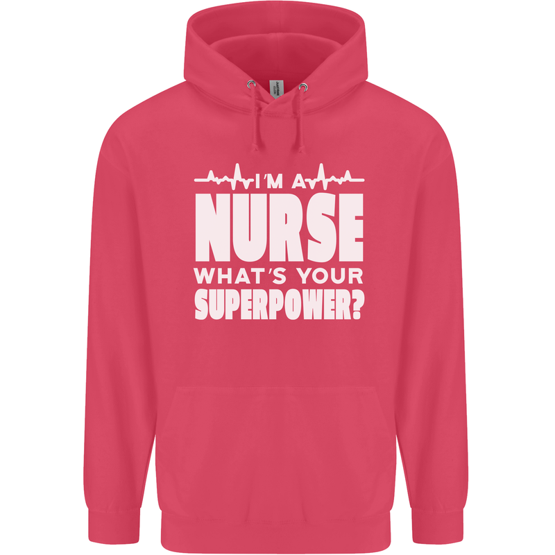 I'm a Nurse Whats Your Superpower Nursing Funny Childrens Kids Hoodie Heliconia