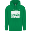 I'm a Nurse Whats Your Superpower Nursing Funny Childrens Kids Hoodie Irish Green