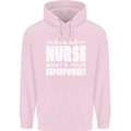 I'm a Nurse Whats Your Superpower Nursing Funny Childrens Kids Hoodie Light Pink