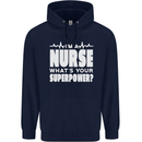 I'm a Nurse Whats Your Superpower Nursing Funny Childrens Kids Hoodie Navy Blue