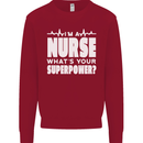 I'm a Nurse Whats Your Superpower Nursing Funny Kids Sweatshirt Jumper Red