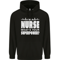 I'm a Nurse Whats Your Superpower Nursing Funny Mens 80% Cotton Hoodie Black