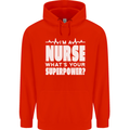 I'm a Nurse Whats Your Superpower Nursing Funny Mens 80% Cotton Hoodie Bright Red