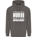 I'm a Nurse Whats Your Superpower Nursing Funny Mens 80% Cotton Hoodie Charcoal
