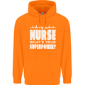 I'm a Nurse Whats Your Superpower Nursing Funny Mens 80% Cotton Hoodie Orange