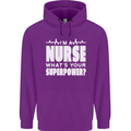 I'm a Nurse Whats Your Superpower Nursing Funny Mens 80% Cotton Hoodie Purple