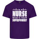 I'm a Nurse Whats Your Superpower Nursing Funny Mens Cotton T-Shirt Tee Top Purple