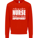 I'm a Nurse Whats Your Superpower Nursing Funny Mens Sweatshirt Jumper Bright Red