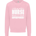 I'm a Nurse Whats Your Superpower Nursing Funny Mens Sweatshirt Jumper Light Pink