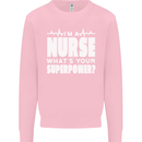 I'm a Nurse Whats Your Superpower Nursing Funny Mens Sweatshirt Jumper Light Pink