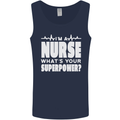 I'm a Nurse Whats Your Superpower Nursing Funny Mens Vest Tank Top Navy Blue