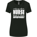 I'm a Nurse Whats Your Superpower Nursing Funny Womens Wider Cut T-Shirt Black
