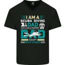 I'm a Scuba Dad Funny Fathers Day Diver Dive Mens V-Neck Cotton T-Shirt Black