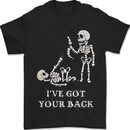 a black t - shirt with a skeleton holding a skeleton