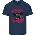 I've Seen Mothman Mens V-Neck Cotton T-Shirt Navy Blue