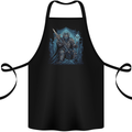 Ice Cavern Fantasy Skull King Cotton Apron 100% Organic Black