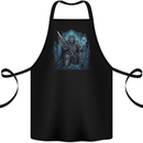 Ice Cavern Fantasy Skull King Cotton Apron 100% Organic Black