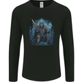 Ice Cavern Fantasy Skull King Mens Long Sleeve T-Shirt Black