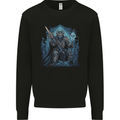 Ice Cavern Fantasy Skull King Mens Sweatshirt Jumper Black