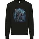 Ice Cavern Fantasy Skull King Mens Sweatshirt Jumper Black