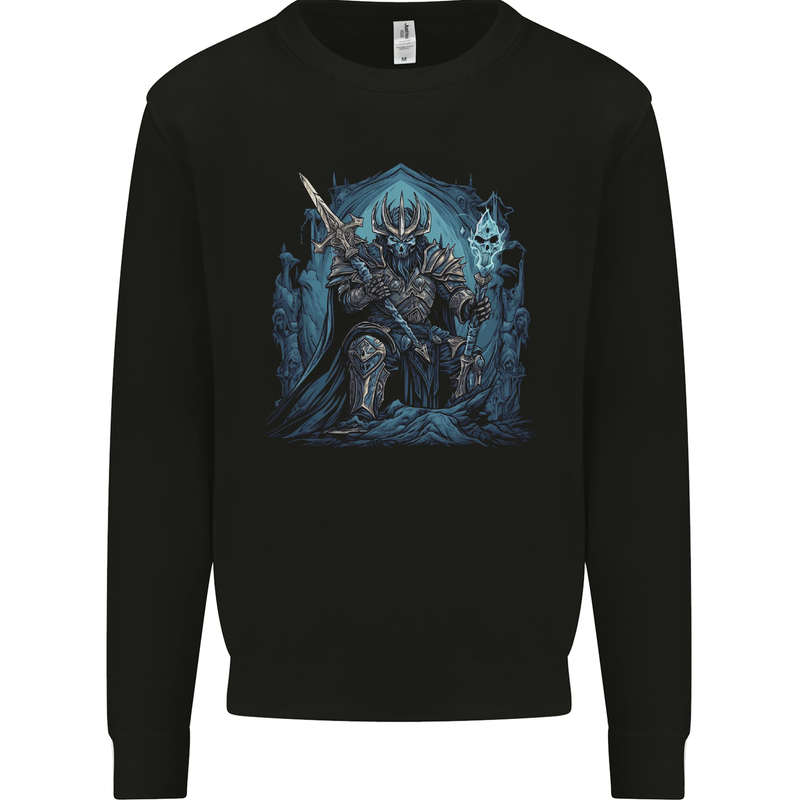 Ice Cavern Fantasy Skull King Mens Sweatshirt Jumper Black