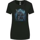 Ice Cavern Fantasy Skull King Womens Wider Cut T-Shirt Black