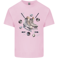 Ice Hockey Boots Stick & Pucks Kids T-Shirt Childrens Light Pink