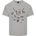 Ice Hockey Boots Stick & Pucks Kids T-Shirt Childrens Sports Grey