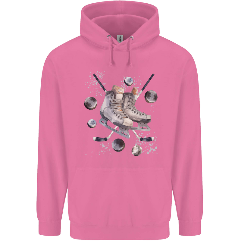 Ice Hockey Boots Stick & Pucks Mens 80% Cotton Hoodie Azelea