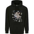 Ice Hockey Boots Stick & Pucks Mens 80% Cotton Hoodie Black