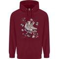 Ice Hockey Boots Stick & Pucks Mens 80% Cotton Hoodie Maroon