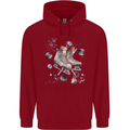 Ice Hockey Boots Stick & Pucks Mens 80% Cotton Hoodie Red