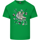 Ice Hockey Boots Stick & Pucks Mens Cotton T-Shirt Tee Top Irish Green
