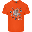 Ice Hockey Boots Stick & Pucks Mens Cotton T-Shirt Tee Top Orange