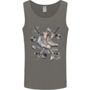 Ice Hockey Boots Stick & Pucks Mens Vest Tank Top Charcoal