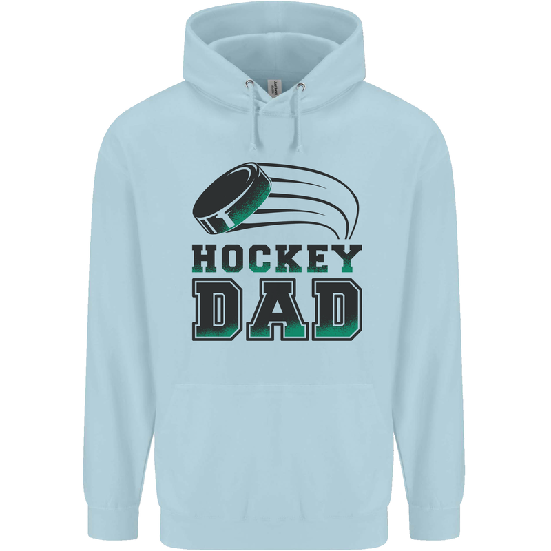 Ice Hockey Dad Fathers Day Childrens Kids Hoodie Light Blue